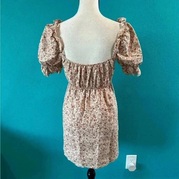 Reformation Channa Ruffled Floral Print Linen Mini Dress in size xs - Picture 5 of 9
